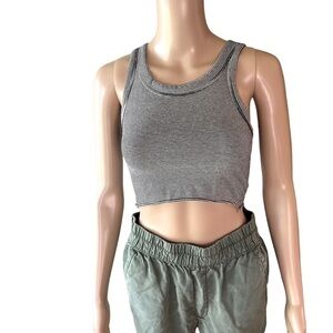 American Eagle black and white striped crop tank EUC size XS